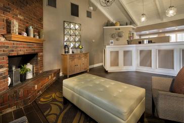 Pacific Plaza Hotels | Alameda, California | Lobby with fireplace